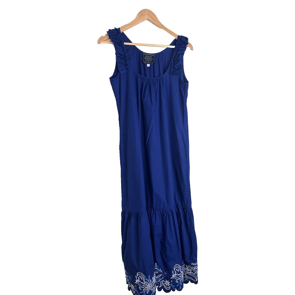 Johnny Was Jade 100% Cotton Maxi Embroidered Cottagecore Resortwear Size S